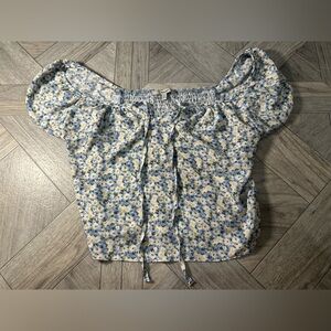 Papaya Blue and Yellow Floral Blouse
